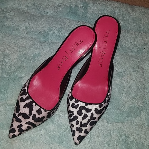 White House Black Market Shoes - White House Black Market Leopard Print Mules